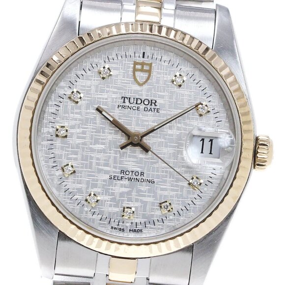 TUDOR Prince Date 10P diamond Silver Dial Automatic Men's Watch_863462 - Picture 1 of 6